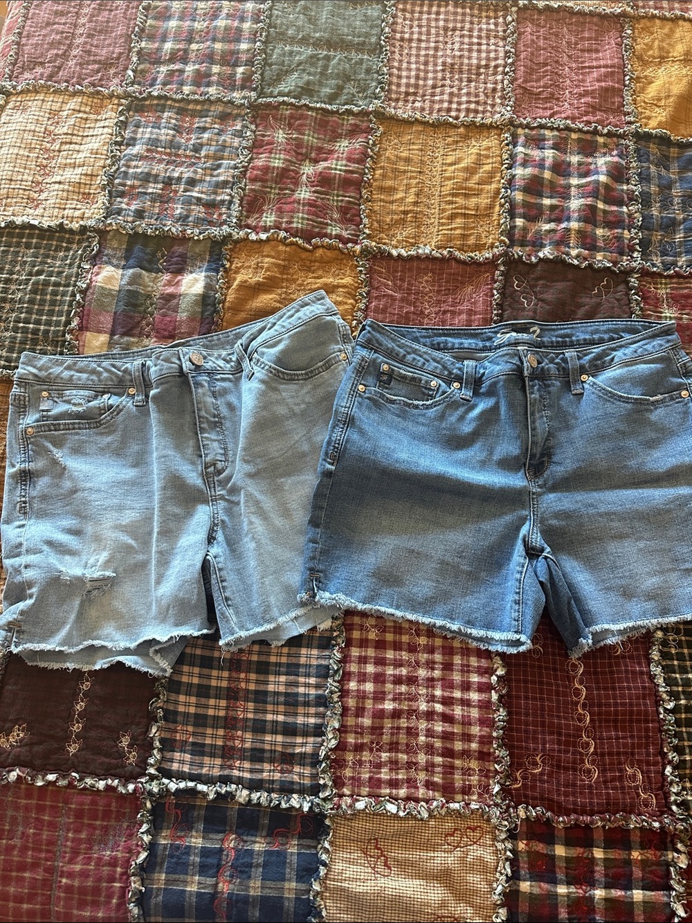 Light & Medium Wash Denim Cutoff Shorts - Twin Pack